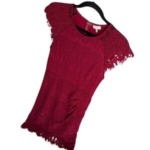 CLEARANCE - Tobi Deep Red Lace Dress M | Elegant Party Dress